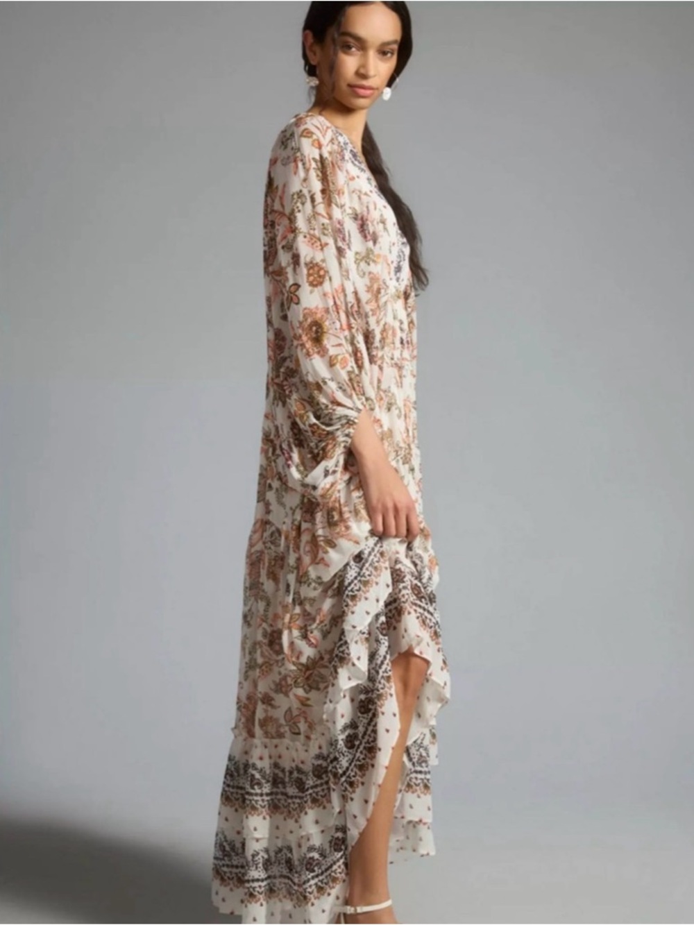 EUC Anthropologie Boho Floral Maxi Dress (XL) - Picture 8 of 14